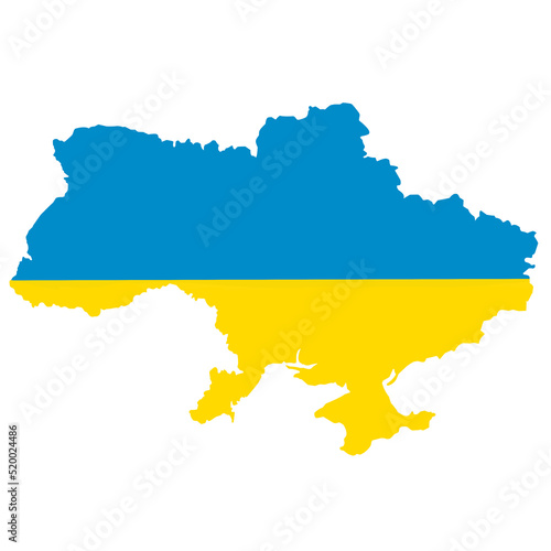 country map of ukraine with flag