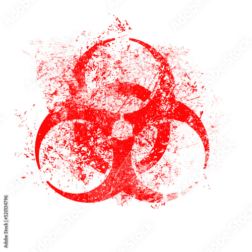 red biohazard stamp grunge vector illustration isolated on white background