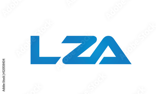 Connected LZA Letters logo Design Linked Chain logo Concept 