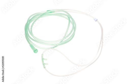 Nasal cannula with oxygen tube isolated on a white background