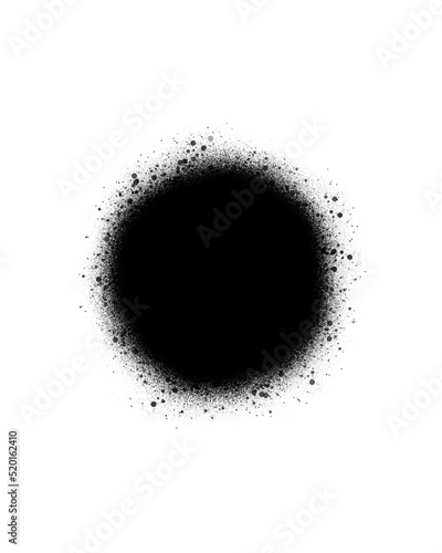 Round black design element, blob shape with ruffed, distressed, splattered edges. Isolated png illustration, transparent background. Use for mark making, pattern, texture, overlay, montage, brushes. 