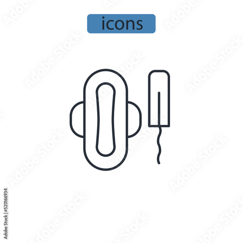 tampons pad icons symbol vector elements for infographic web