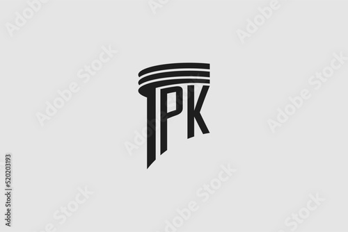 Creative letter PK monogram for legal firm, advocate logo inspiration