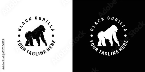 gorilla silhouette logo design