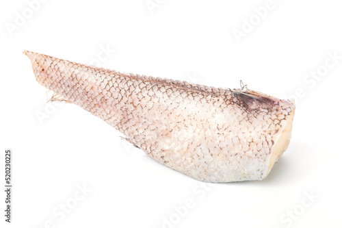 Freshly frozen grenadier fish. Frozen red fish Frost on the surface of the fish. Ice.