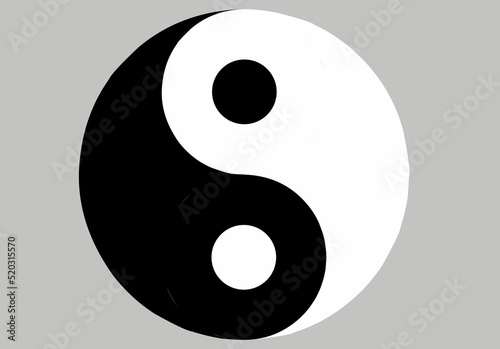 yin yang sign isolated on gray background