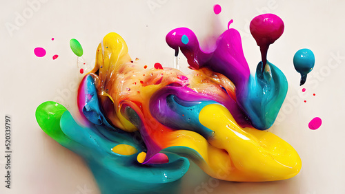 Colorful paint splashes as abstract creativity background