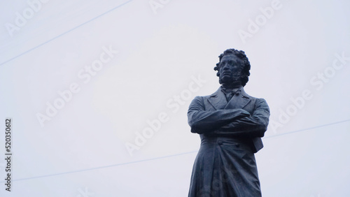 Statue of Alexander Pushkin, famous Russian poet. Concept. The statue of Pushkin in St. Petersburg