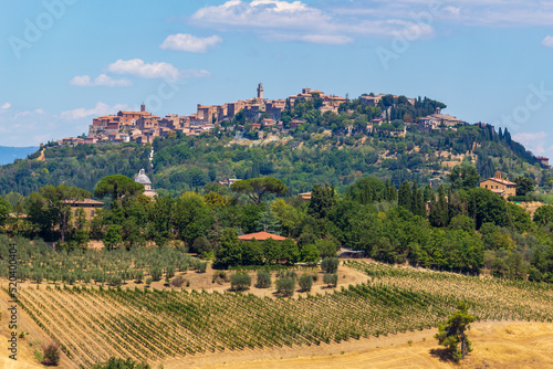 The hilltop town of Pienza located in the Tuscan countryside between Siena and Montepulciano, Italy