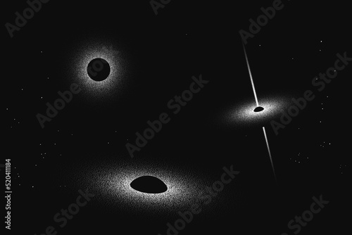 Quasar and black hole in space