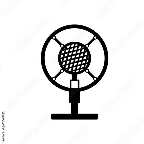 Stary radiowy mikrofon, vinitage, - ikona wektorowa