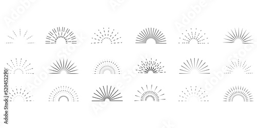 Fireworks set. Hand drawn Fireworks. Vector illustration. Stock image.