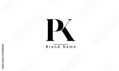 PK KP P K abstract vector logo monogram template