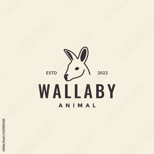 head wallaby vintage logo design