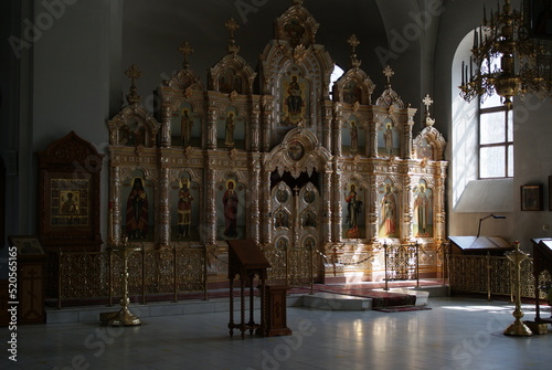 The altar inside the church of Matrona of Moscow on the bank of the Klyazma River on Klimov Street in Noginsk