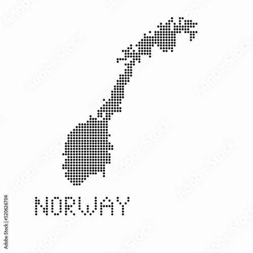 Norway map with grunge texture in dot style. Abstract vector illustration of a country map with halftone effect for infographic. 