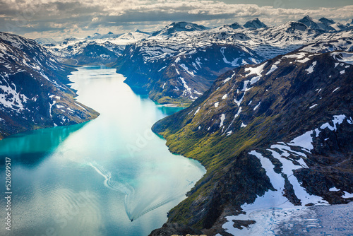 Besseggen above Lake Gjende in Jotunheimen, Norway, Northern Europe