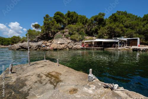 restaurante El bigotes, Cala Mastella, Sant Carles, Municipio Santa Eulària des Riu, Ibiza, balearic islands, Spain