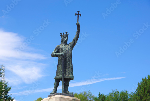 Moldova. Kishinev. 05.20.2022. View of the monument to Stefan Chelmare in the city center.