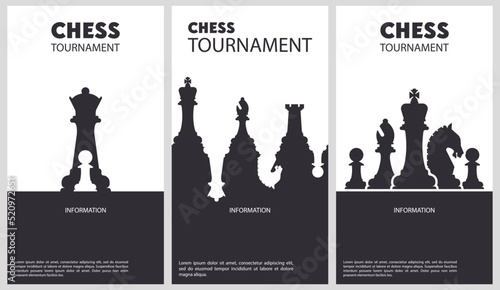 Vector illustration about chess tournament. Flyer design for chess tournament, match, game