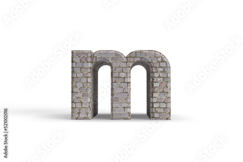 Old style brick stone letter M