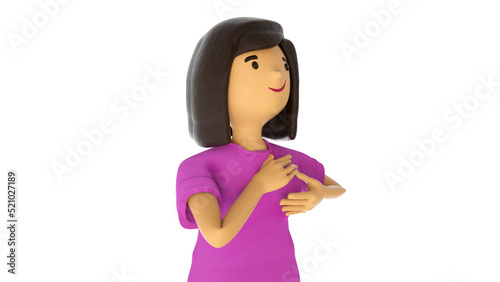 Isolated 3d character for pink october breast cancer prevention campaign