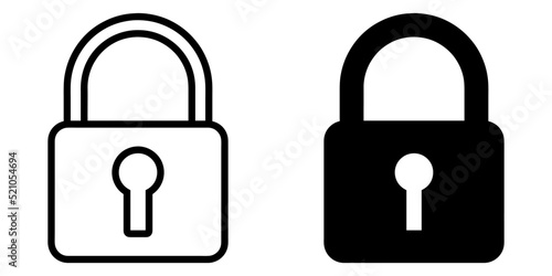ofvs46 OutlineFilledVectorSign ofvs - lock vector icon . isolated transparent . black outline and filled version . AI 10 / EPS 10 . g11355