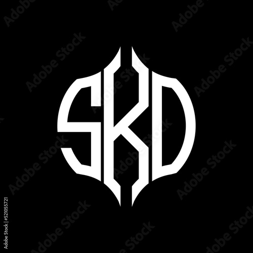 SKO letter logo. SKO best black background vector image. SKO Monogram logo design for entrepreneur and business.
