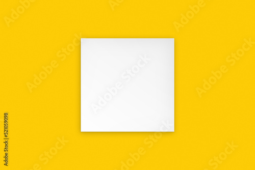 Quadrato bianco su sfondo giallo per grafica e mockup