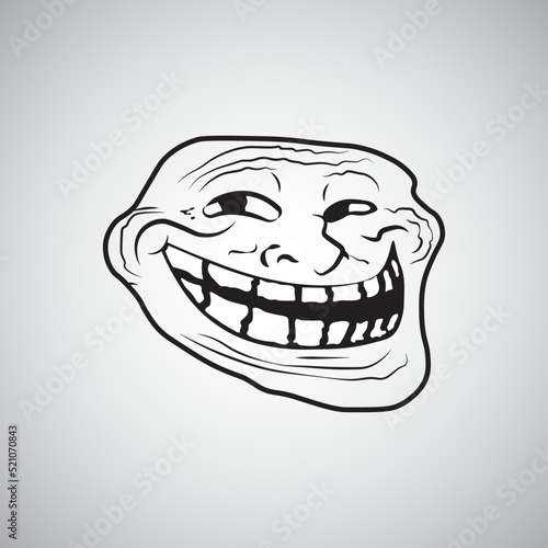 Troll face icon. Vector