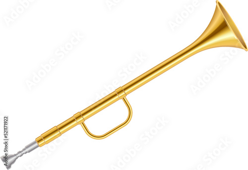 Golden horn trumpet in realistic style