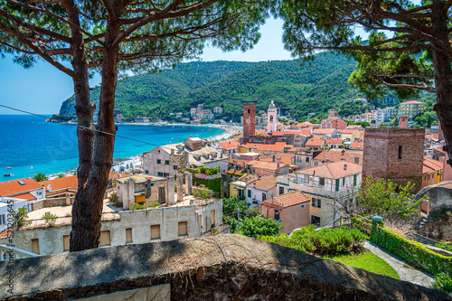 View of the City of Noli on the Italian Riviera