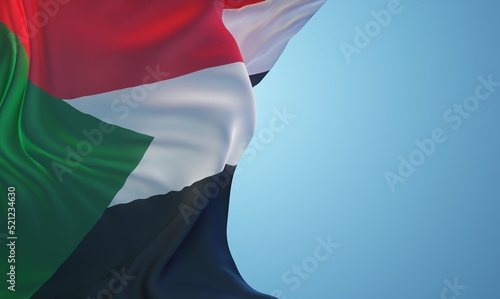 Abstract Sudan Flag 3D Render (3D Artwork)
