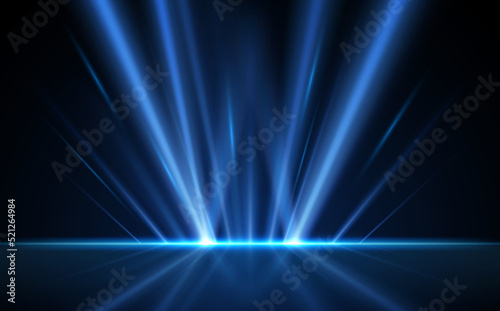 Abstract blue light rays background