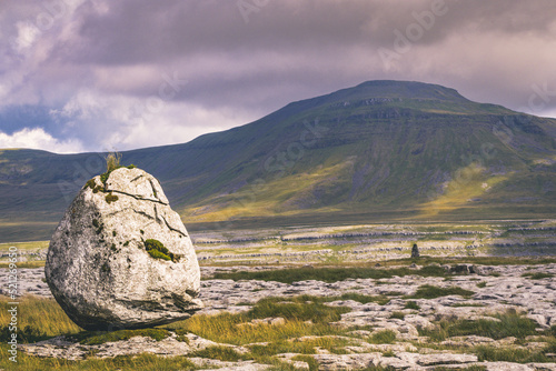 Walking along the Pennine Bridleway above Twistleton Scar between Chapel le Dale and Ingleton in thye Yorkshire Dales