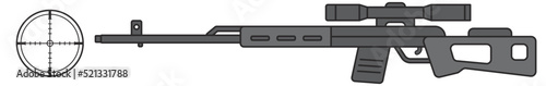 Illustration of sniper rifle seen from the side