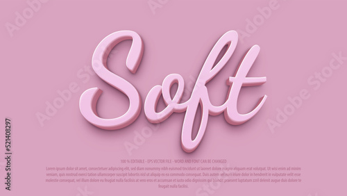 Soft 3d style editable text effect