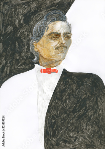 elegant man. contemporary painting. watercolor illustration