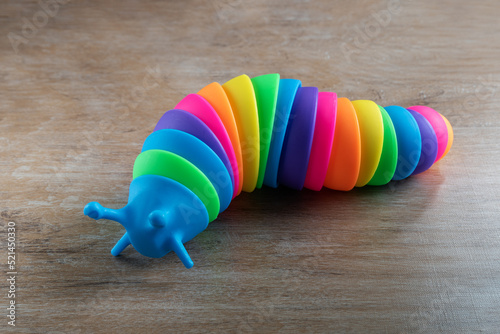 3D articulated fidget toy slug shape