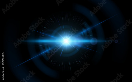 Abstract blue light effect on black background