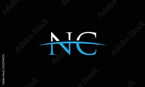 NC, N, C Abstract Letters Logo Emblem Monogram