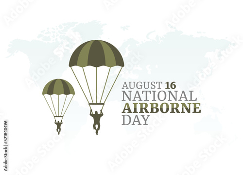vector graphic of national airborne day good for national airborne day celebration. flat design. flyer design.flat illustration.