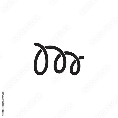 letter m spiral wire abstract simple logo vector