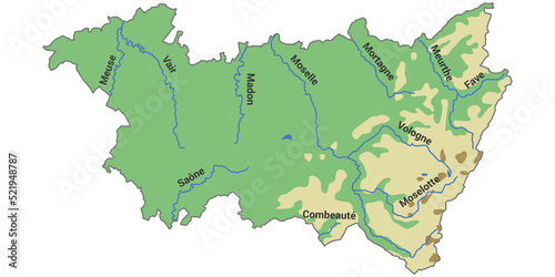 Vosges Map with rivers