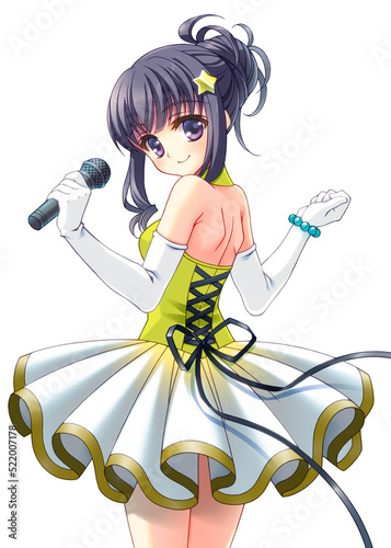 illustration of idol girl anime style