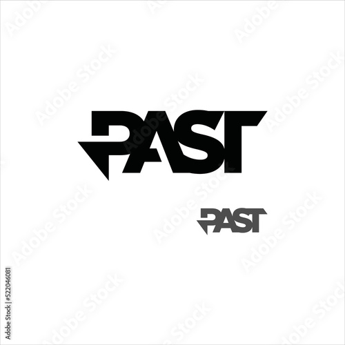 negative space logo design idea for past letter