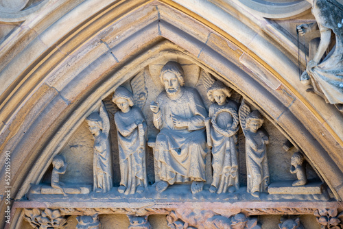 Collégiale Saint-Martin, tympan ouest, Christ du Jugement dernier, Colmar, Alsace, France