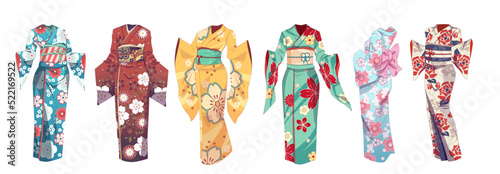 Traditional Asian clothes kimono. Summer clothing - yukata