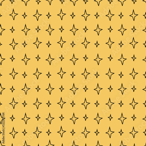 Vector seamless pattern with retro groovy stars.
