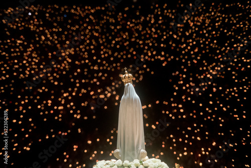 Statue of Our Lady of Fatima in the Procession of Candles at the Sanctuary of Our Lady of Fatima, Portugal